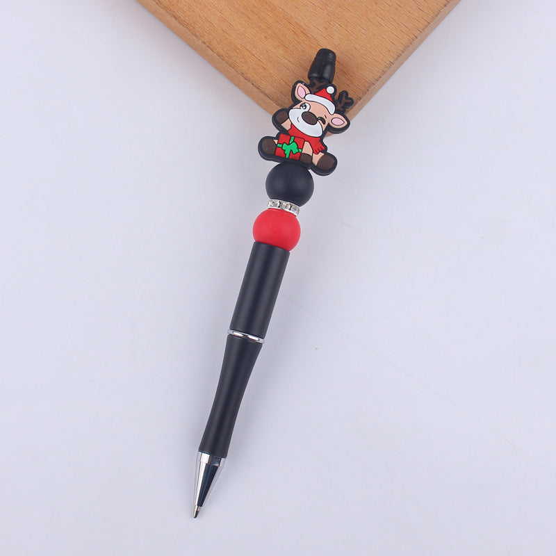 Wholesale Cartoon Christmas Silicone Handmade Plastic Beaded Pen